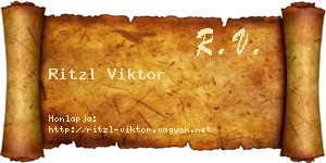 Ritzl Viktor névjegykártya